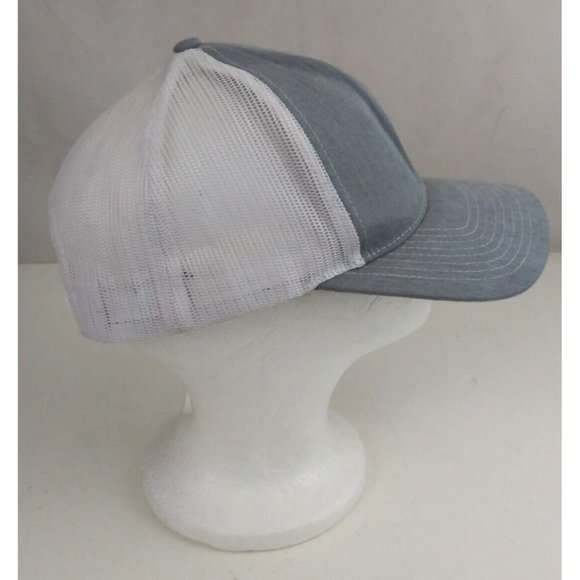 Gray Mesh Back Texas Leather Embossed Unisex Snapback Baseball Cap - Picture 3 of 7